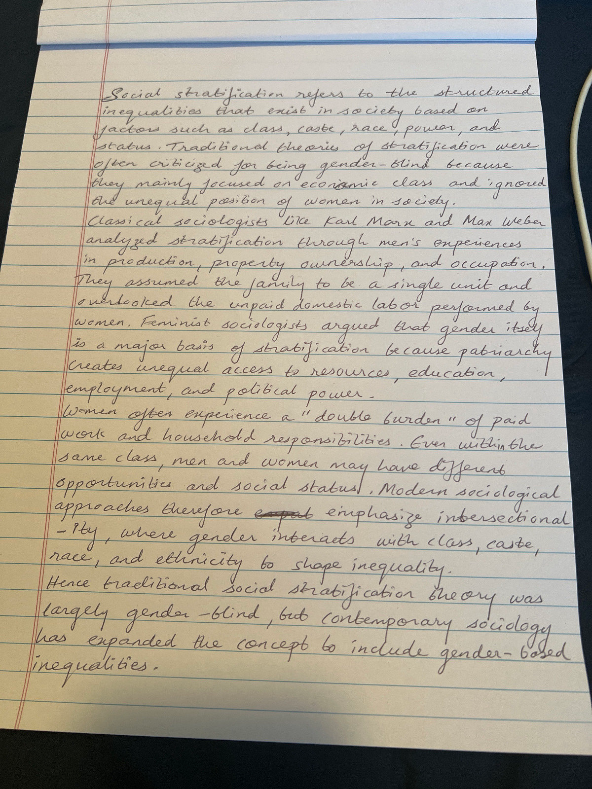 Handwritten Answer